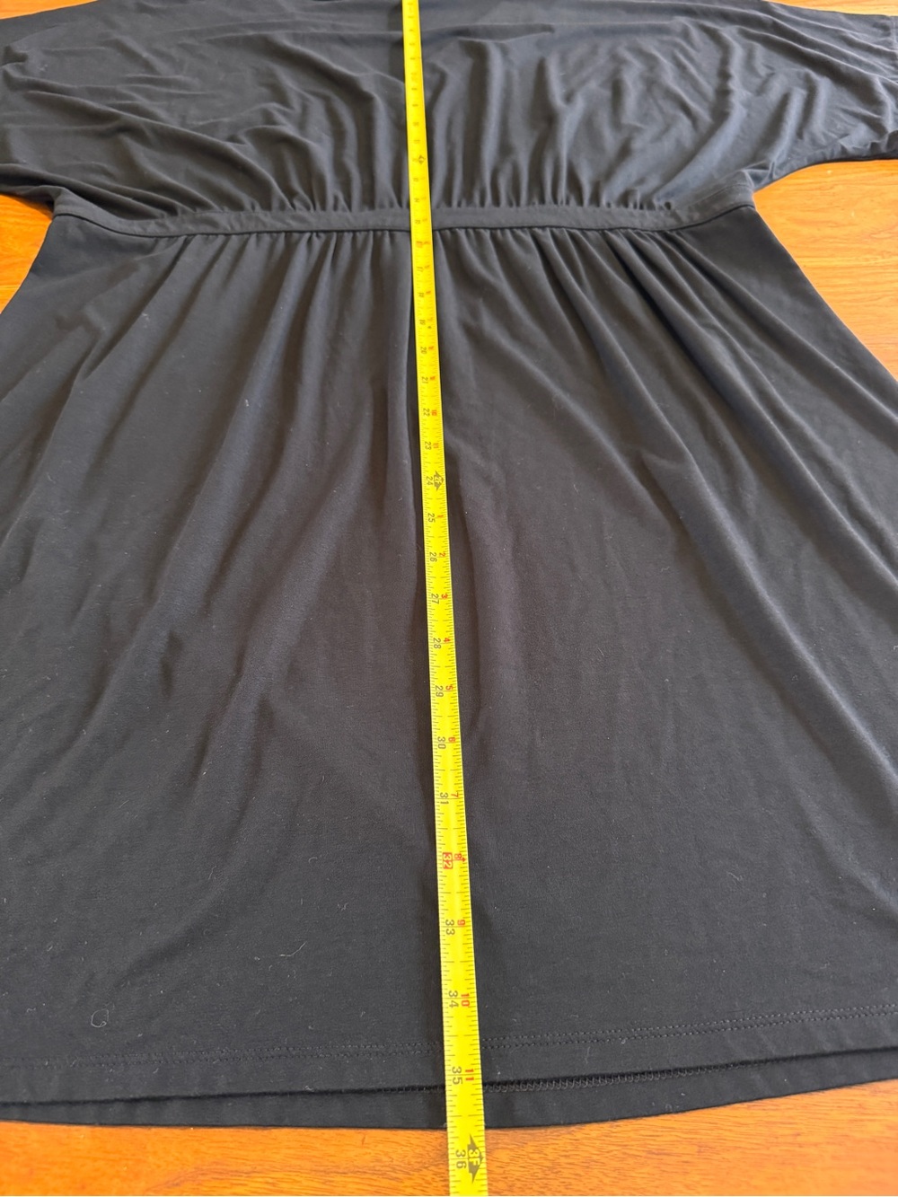 J Jill Jersey Knit Short Sleeve Black Dress with Gathered Waist Like New Sz XL - Picture 7 of 7